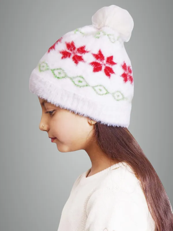 White_Woolen_Cap_For_Girls