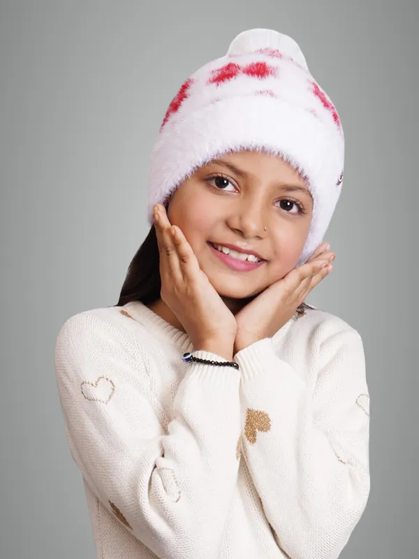 White_Woolen_Cap_For_Girls