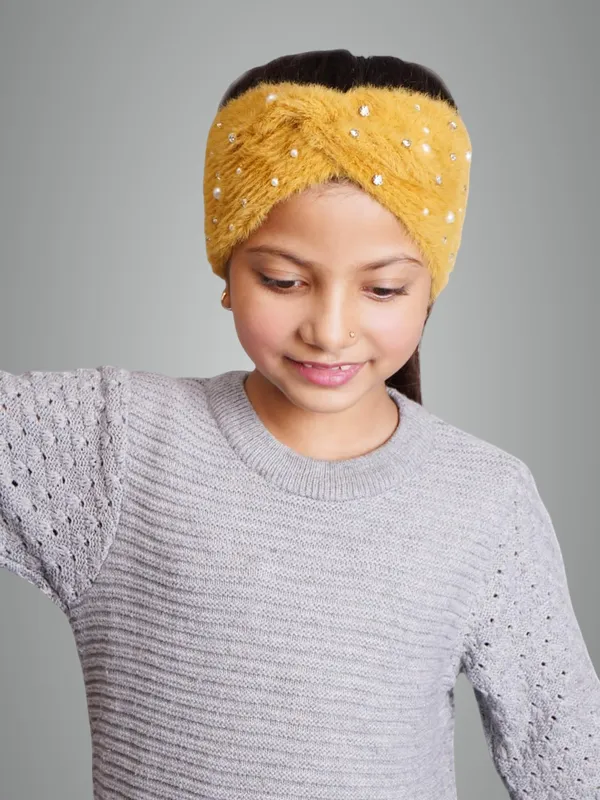 Yellow_Woolen_Earwarmer_For_Girls
