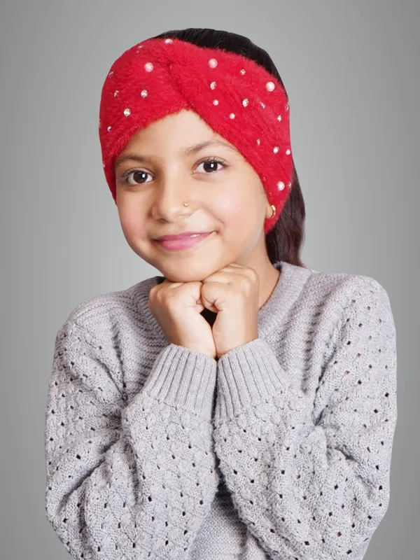 Red_Woolen_Earwarmer_For_Girls