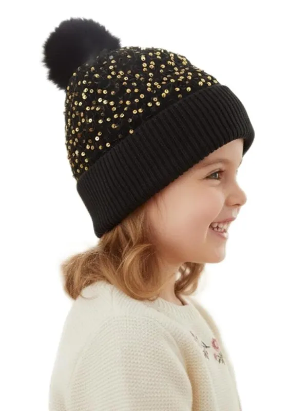 Girls_Sequin_Knitted_Beanie_Cap_with_Faux_Fur_Pom-Pom_Shiny_Bling_Skull_Cap_Sequin_Sparkling_Fashion_Glitter_Elegant_Breathable_Beanie_Hat_for_Party_Occasion_Gift_for_Girls._Black