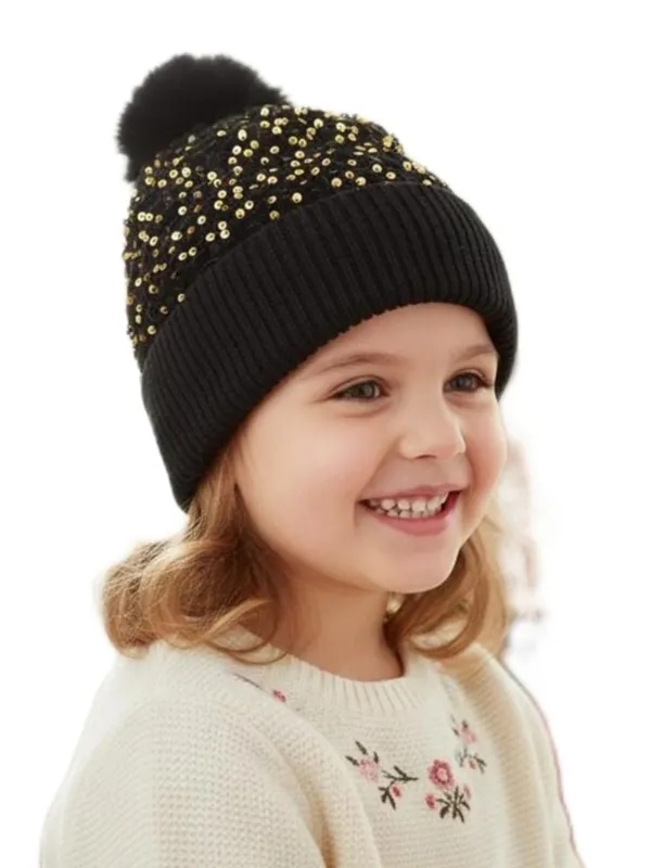 Girls_Sequin_Knitted_Beanie_Cap_with_Faux_Fur_Pom-Pom_Shiny_Bling_Skull_Cap_Sequin_Sparkling_Fashion_Glitter_Elegant_Breathable_Beanie_Hat_for_Party_Occasion_Gift_for_Girls._Black
