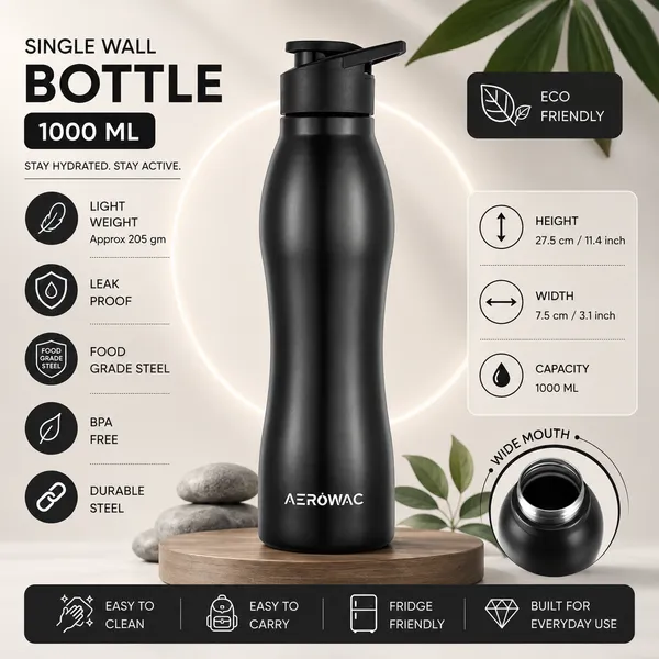 Aerowac_Silva_202_Stainless_Steel_Water_Bottle_1000_ml_|_BPA_Free_Leak_Proof_Sipper_Bottles_|_Matte_Finish_Metal_Water_Bottle_with_Sports_Cap_|_Reusable_Bottles_for_Gym_Office_Travel_(Black)