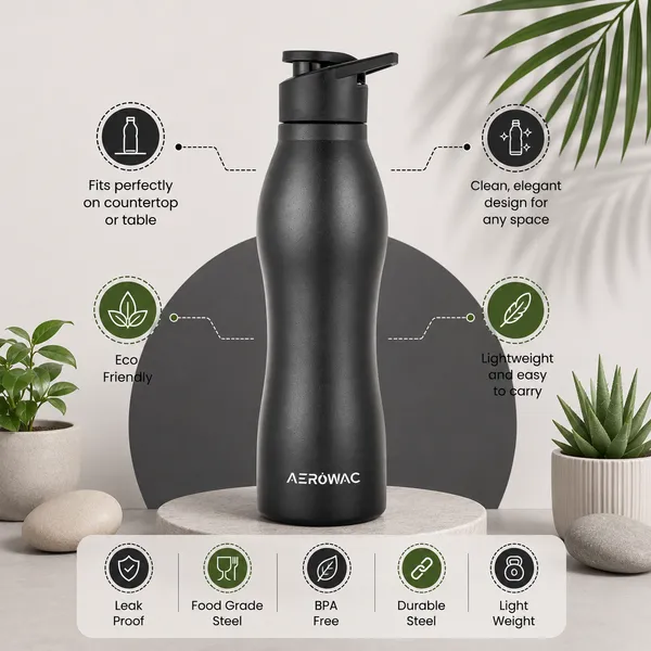 Aerowac_Silva_202_Stainless_Steel_Water_Bottle_1000_ml_|_BPA_Free_Leak_Proof_Sipper_Bottles_|_Textured_Finish_Metal_Water_Bottle_with_Sports_Cap_|_Reusable_Bottles_for_Gym_Office_Travel_(Black)