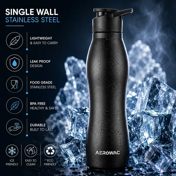 Aerowac_Silva_202_Stainless_Steel_Water_Bottle_1000_ml_|_BPA_Free_Leak_Proof_Sipper_Bottles_|_Textured_Finish_Metal_Water_Bottle_with_Sports_Cap_|_Reusable_Bottles_for_Gym_Office_Travel_(Black)