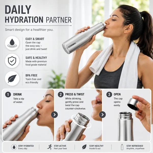 Vana_Single_Wall_Stainless_Steel_Bottle_|_Lightweight_&_Durable_|_BPA-Free_|_1000ml,_Silver