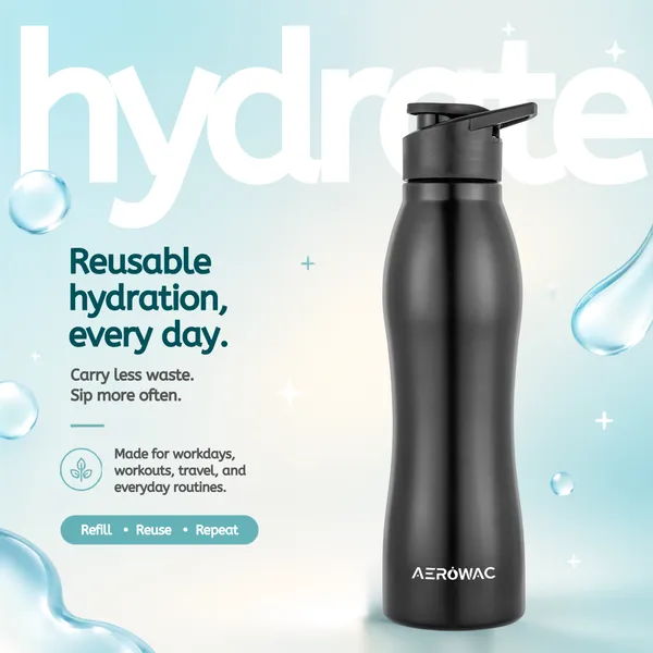 Aerowac_Silva_202_Stainless_Steel_Water_Bottle_1000_ml_|_BPA_Free_Leak_Proof_Sipper_Bottles_|_Matte_Finish_Metal_Water_Bottle_with_Sports_Cap_|_Reusable_Bottles_for_Gym_Office_Travel_(Black)