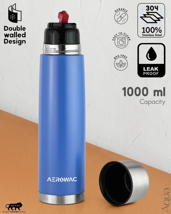 Aqua_Double_Wall_Vacuum_Insulated_Stainless_Steel_Bottle_|_Hot_&_Cold_24_Hours_|_Leak-Proof_|_BPA-Free_1000Ml,_K-Blue
