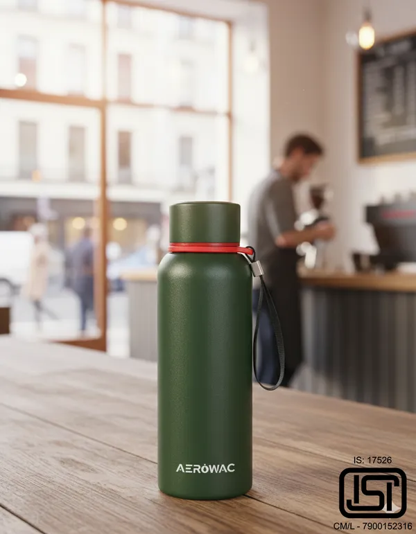 Kaia_Double_Wall_Stainless_Steel_Bottle_|_Wide_Mouth_|_Hot_&_Cold_|_600ml,_Green