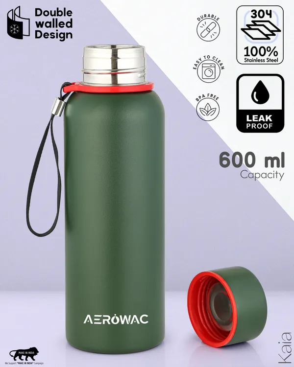 Kaia_Double_Wall_Stainless_Steel_Bottle_|_Wide_Mouth_|_Hot_&_Cold_|_600ml,_Green