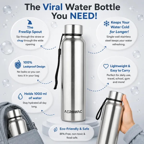 Nubo_Single_Wall_Stainless_Steel_Bottle_|_Lightweight_&_Durable_|_BPA-Free_|_1000ml,_Silver