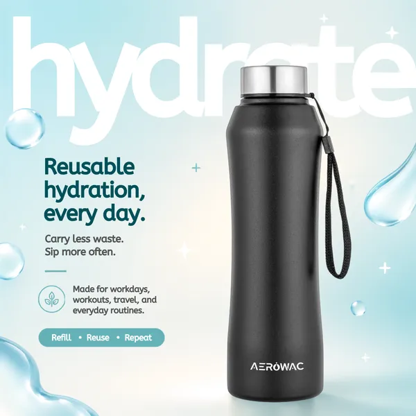 Mist_202_Stainless_Steel_Water_Bottle_1000_ml_|_BPA_Free_Leak_Proof_Reusable_Metal_Bottle_with_Carry_Strap_|_Textured_Finish_Wide_Mouth_Sports_Water_Bottle_for_Gym_Hiking_and_Daily_Use_(Black)