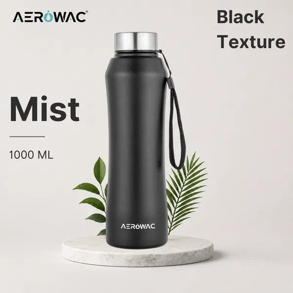 Mist_202_Stainless_Steel_Water_Bottle_1000_ml_|_BPA_Free_Leak_Proof_Reusable_Metal_Bottle_with_Carry_Strap_|_Textured_Finish_Wide_Mouth_Sports_Water_Bottle_for_Gym_Hiking_and_Daily_Use_(Black)
