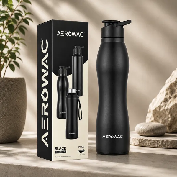 Aerowac_Silva_202_Stainless_Steel_Water_Bottle_1000_ml_|_BPA_Free_Leak_Proof_Sipper_Bottles_|_Textured_Finish_Metal_Water_Bottle_with_Sports_Cap_|_Reusable_Bottles_for_Gym_Office_Travel_(Black)