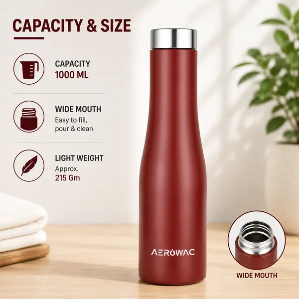 Vana_Single_Wall_Stainless_Steel_Bottle_|_Lightweight_&_Durable_|_BPA-Free_|_1000ml,_Brown