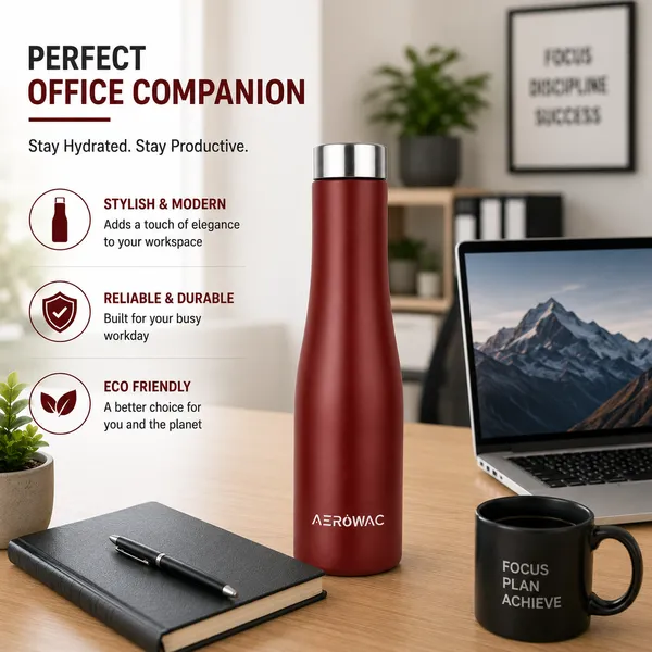 Vana_Single_Wall_Stainless_Steel_Bottle_|_Lightweight_&_Durable_|_BPA-Free_|_1000ml,_Brown