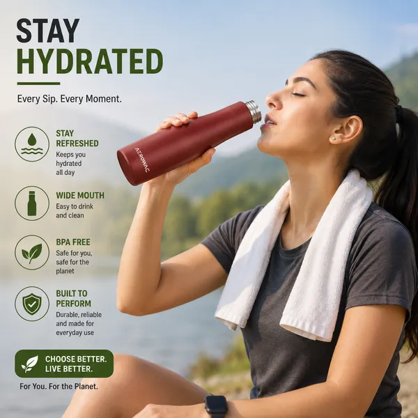 Vana_Single_Wall_Stainless_Steel_Bottle_|_Lightweight_&_Durable_|_BPA-Free_|_1000ml,_Brown
