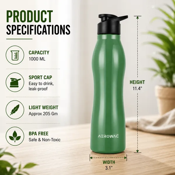 Silva_Single_Wall_Stainless_Steel_Bottle_|_Lightweight_&_Durable_|_BPA-Free_|_1000ml,_Green