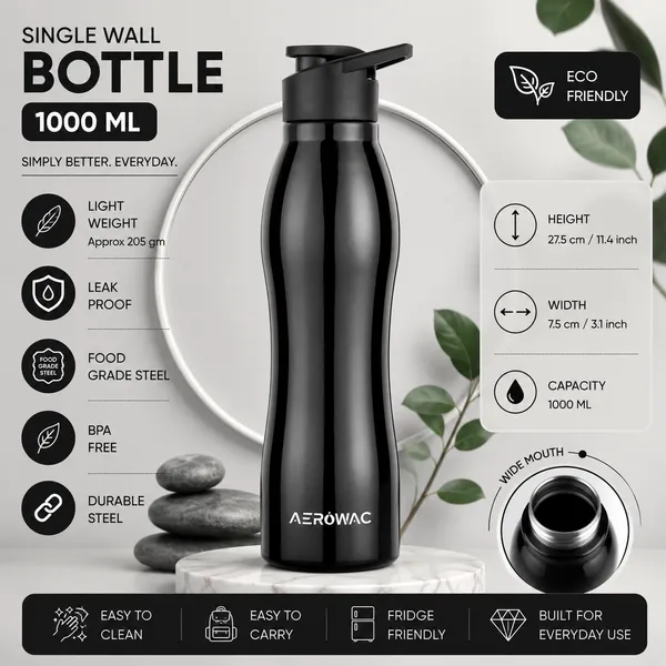 Aerowac_Silva_202_Stainless_Steel_Water_Bottle_1000_ml_|_BPA_Free_Leak_Proof_Sipper_Bottles_|_Glossy_Finish_Metal_Water_Bottle_with_Sports_Cap_|_Reusable_Bottle_for_Gym_Office_Travel_(Black)