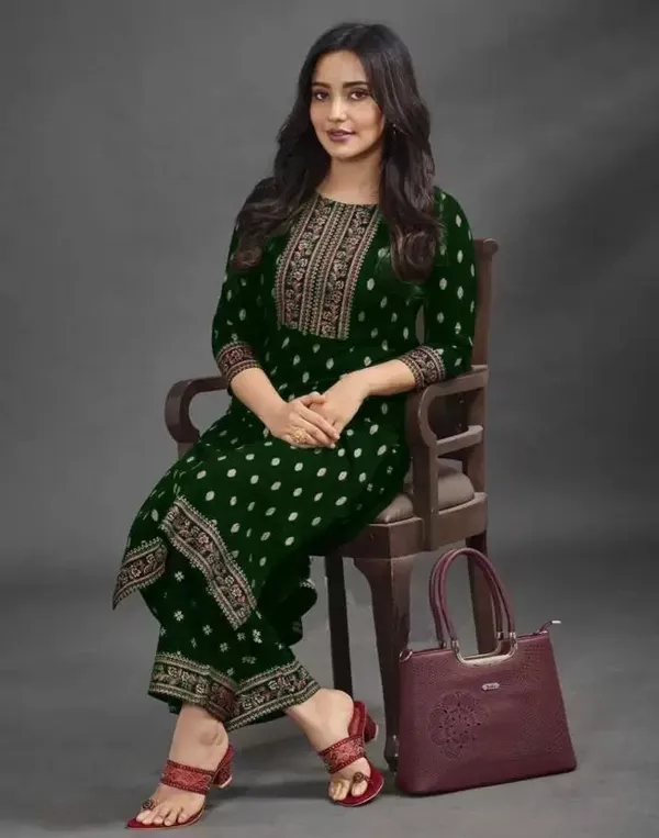 Green_Cotton_Regular_Kurta_Pant_Set_For_Women