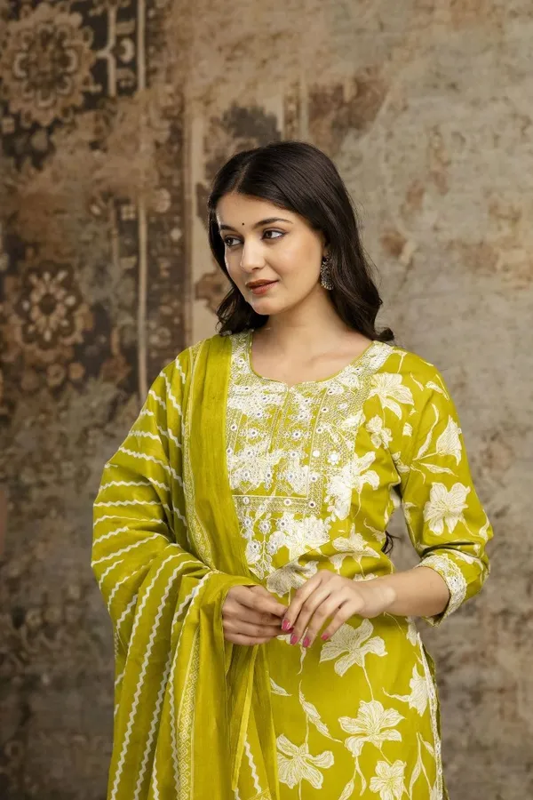 Yellow_Cotton_Embroidered_Regular_Kurta_Salwar_&_Dupatta_Set_For_Women
