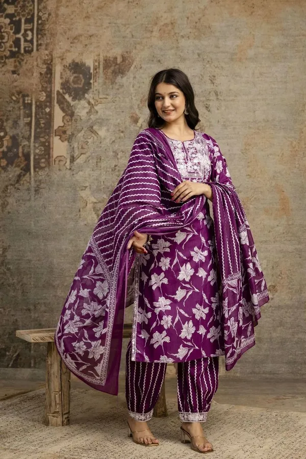 Purple_Cotton_Embroidered_Regular_Kurta_Salwar_&_Dupatta_Set_For_Women