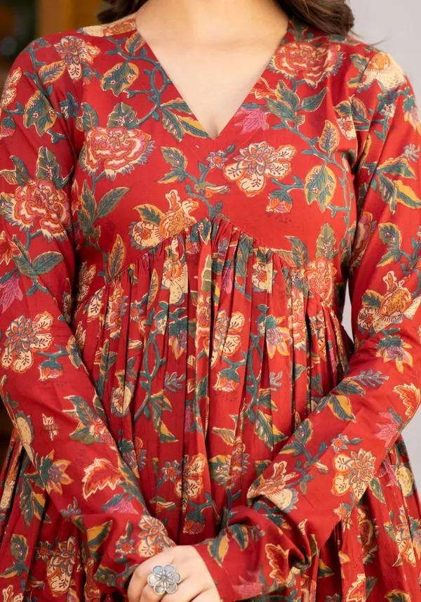 Maroon_Rayon_Printed_Regular_Kurta_Palazzo_&_Dupatta_Set_For_Women