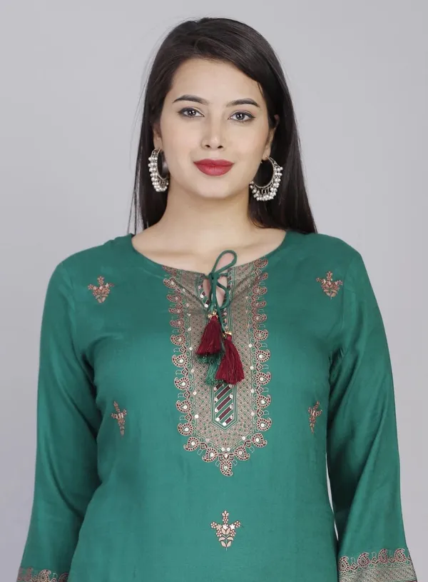 Green_Rayon_Solid_Regular_Kurta_Sharara_&_Dupatta_Set_For_Women
