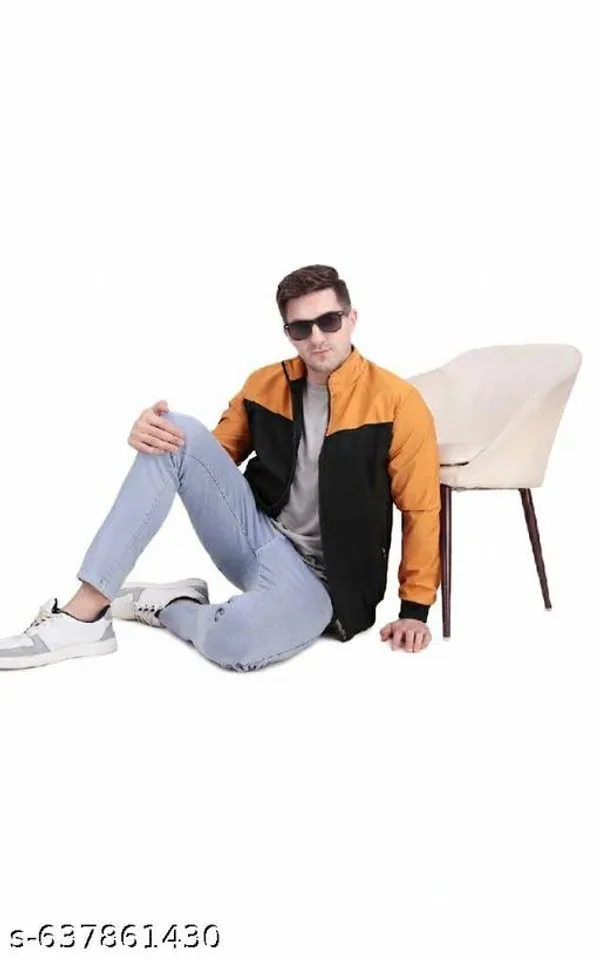 Black_&_Orange_Premium_Polyester_Jacket_For_Men