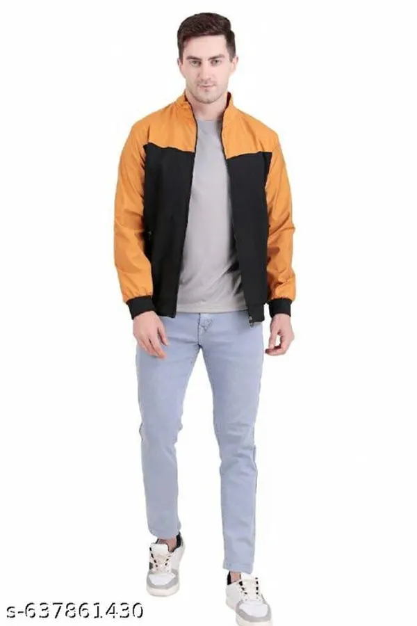 Black_&_Orange_Premium_Polyester_Jacket_For_Men