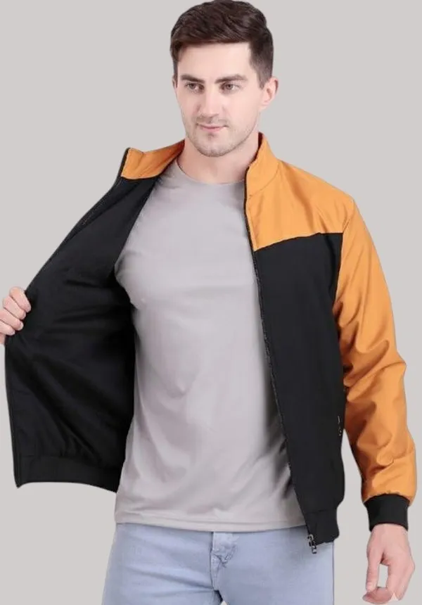 Black_&_Orange_Premium_Polyester_Jacket_For_Men
