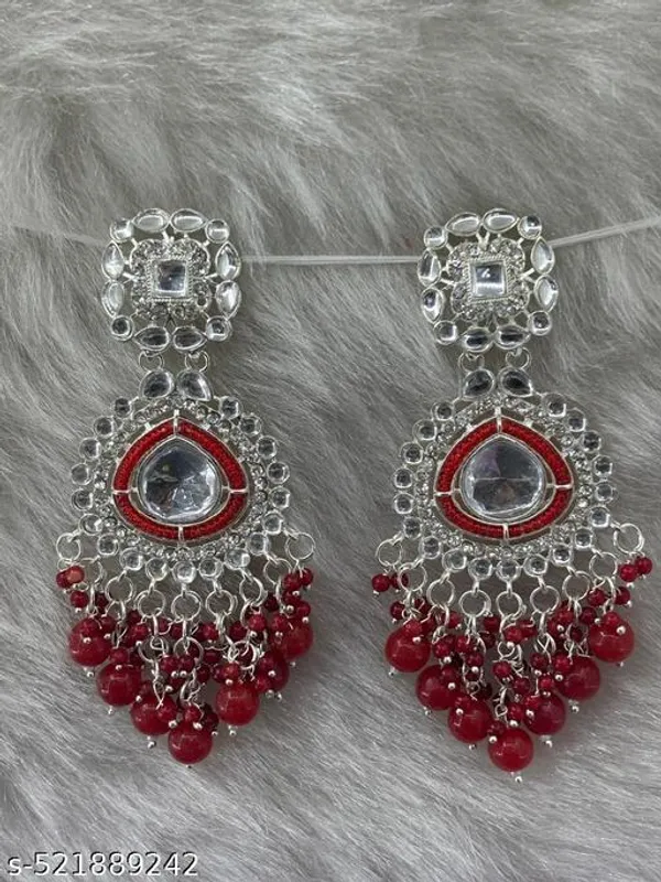 Red_Elegant_Deisgn_Alloy_Earrings_For_Women