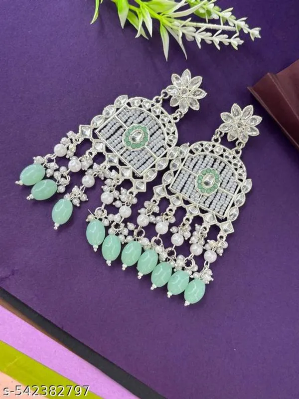 Green_Elegant_Deisgn_Alloy_Earrings_For_Women