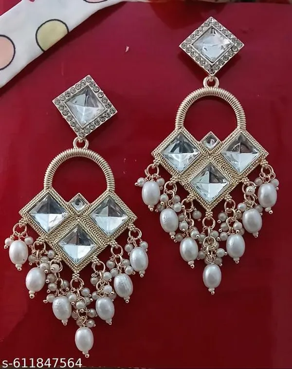 White_Elegant_Deisgn_Alloy_Earrings_For_Women