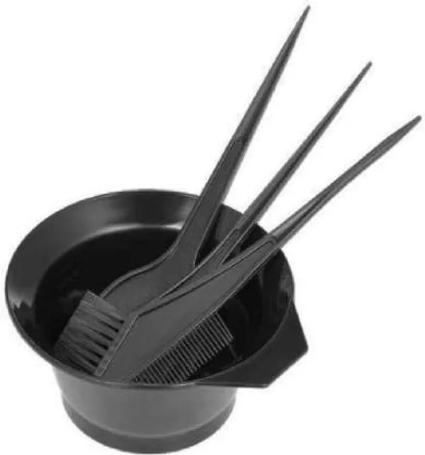 PUKA_Hair_Dye_Brush_And_Bowl_4_pc_For_Women_And_Men,_Dye_Brush_For_Hair_Colouring,_Salon_And_Parlour_Use_Hair_Dying_Brush_With_Bowl_(Black_Color)