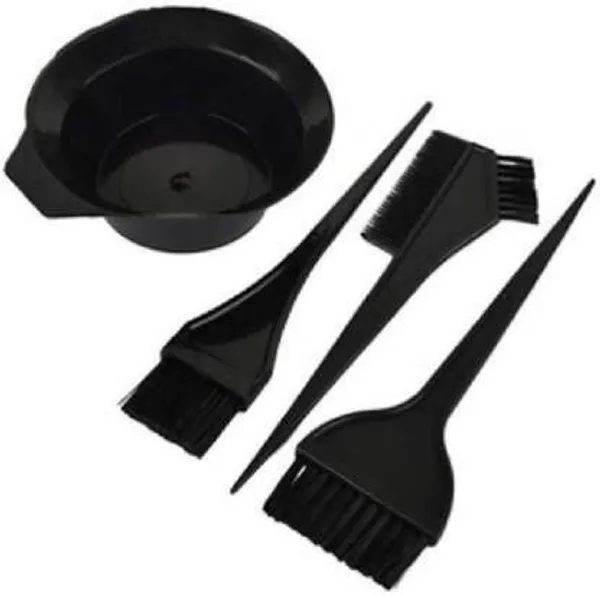 PUKA_Hair_Dye_Brush_And_Bowl_4_pc_For_Women_And_Men,_Dye_Brush_For_Hair_Colouring,_Salon_And_Parlour_Use_Hair_Dying_Brush_With_Bowl_(Black_Color)