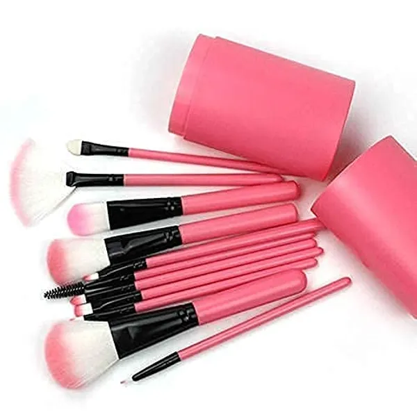 SUNISA_Pink_Soft_Synthetic_Bristle_Light_Weight_Multipurpose_Makeup_Brushes_Set_of_12_with_Case_-_(Pack_of_13)