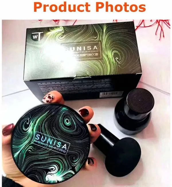 Sunisa_Waterproof_CC_Foundation_with_Mushroom_Air_Cushion_-_Full_Coverage_Concealer_for_Acne,_Pimples_&_Dark_Spots_(Cream_White,_30g)