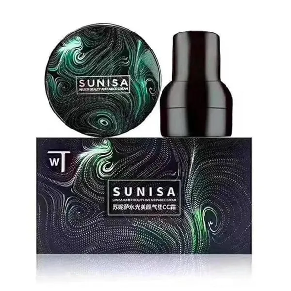 SUNISA_BB_and_CC_Cream_Foundation_With_Mushroom_Head_Air_Cushion_20g_And_Blush_Brush_for_Makeup,_Foundation_Blusher_Brush_for_Blending_Liquid,_Compact_Powder_Brush,_(Multicolor_4)