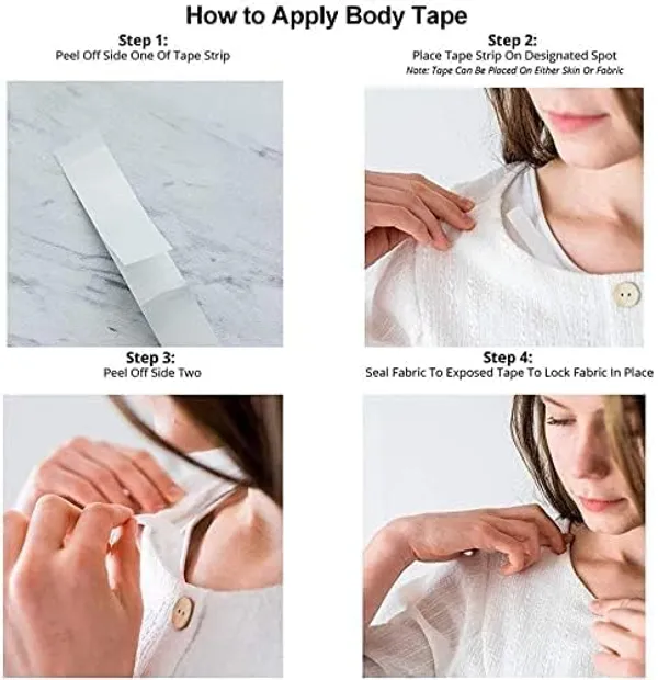 SUNISA_50_Strips_Fashion_Body_Tape_Clear_Fabric_Strong_Double_Sided_Tape_for_Clothes_body_tape_for_women_clothes_fashion_tape_for_clothes_dress_Bra_Skin