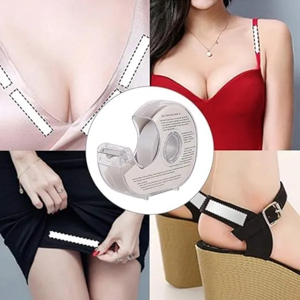 SUNISA_50_Strips_Fashion_Body_Tape_Clear_Fabric_Strong_Double_Sided_Tape_for_Clothes_body_tape_for_women_clothes_fashion_tape_for_clothes_dress_Bra_Skin