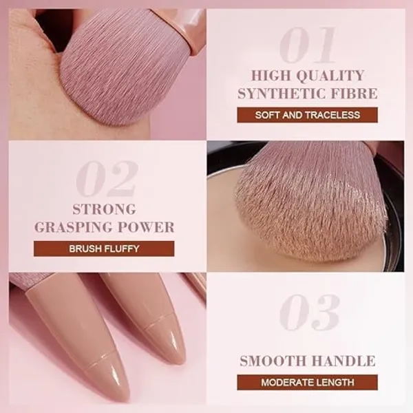 SUNISA_BB_and_CC_Cream_Foundation_With_Mushroom_Head_Air_Cushion_20g_And_Blush_Brush_for_Makeup,_Foundation_Blusher_Brush_for_Blending_Liquid,_Compact_Powder_Brush_with_5-in-1_Mini_Mirror_Makeup_Brush_Set_-_Compact_and_Travel_Brush_Set_Essential_Brushes_for_Face_and_Eyes_-_Premium_Synthetic_Bristles,_Perfect_for_On-the-Go_Application_-_Includes_Foundation,_Eyeshadow,_Blending,_Contour,_and_Lip_Brushes_With_Compact_powder