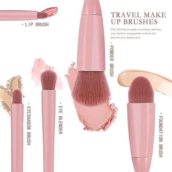 SUNISA_BB_and_CC_Cream_Foundation_With_Mushroom_Head_Air_Cushion_20g_And_Blush_Brush_for_Makeup,_Foundation_Blusher_Brush_for_Blending_Liquid,_Compact_Powder_Brush_with_5-in-1_Mini_Mirror_Makeup_Brush_Set_-_Compact_and_Travel_Brush_Set_Essential_Brushes_for_Face_and_Eyes_-_Premium_Synthetic_Bristles,_Perfect_for_On-the-Go_Application_-_Includes_Foundation,_Eyeshadow,_Blending,_Contour,_and_Lip_Brushes_With_Compact_powder