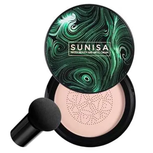 SUNISA_BB_and_CC_Cream_Foundation_With_Mushroom_Head_Air_Cushion_20g_And_Blush_Brush_for_Makeup,_Foundation_Blusher_Brush_for_Blending_Liquid,_Compact_Powder_Brush_with_5-in-1_Mini_Mirror_Makeup_Brush_Set_-_Compact_and_Travel_Brush_Set_Essential_Brushes_for_Face_and_Eyes_-_Premium_Synthetic_Bristles,_Perfect_for_On-the-Go_Application_-_Includes_Foundation,_Eyeshadow,_Blending,_Contour,_and_Lip_Brushes_With_Compact_powder