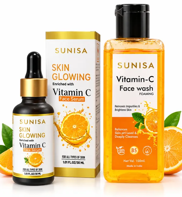 SUNISA_Vitamin_C_Serum_&_Face_Wash_Brightening_&_Glowing_Skin_Care_Kit__(30ml_+_100ml)
