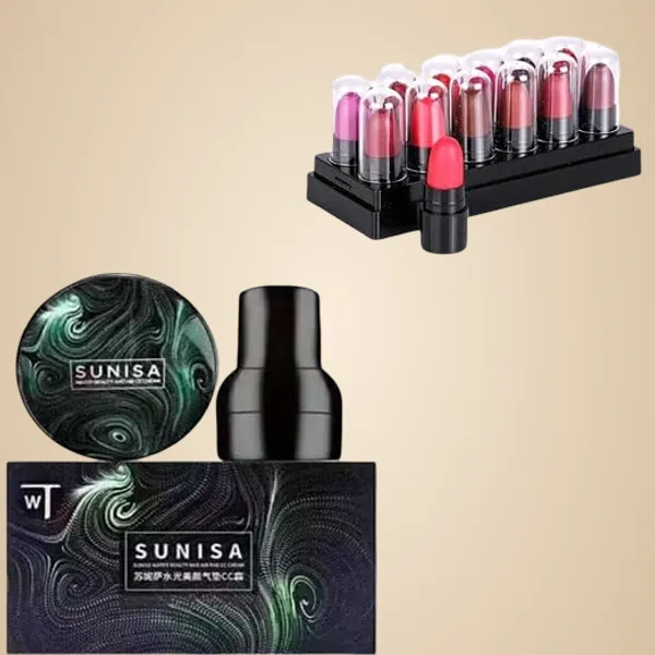SUNISA_Foundation,_Mushroom_Cushion_&_Lipstick_Combo