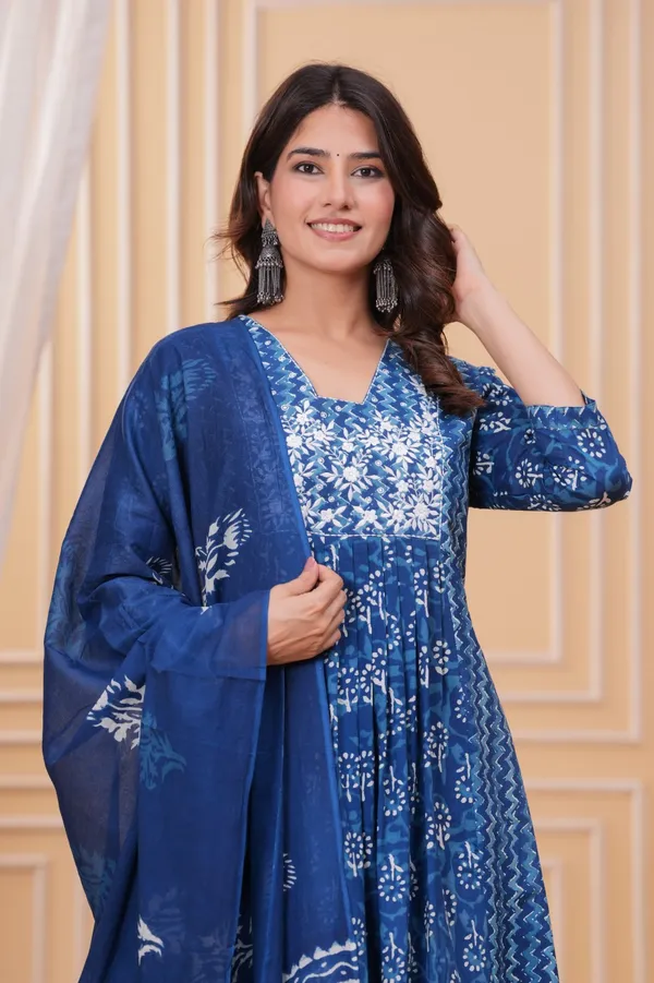 Women's_Navy_Blue_Cotton_Kurti_Pant_Dupatta_Set