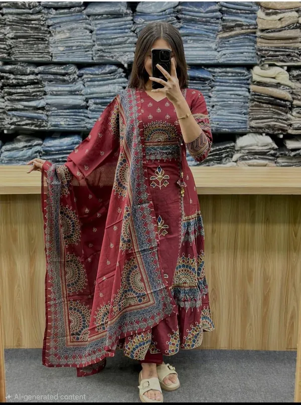 Maroon_Angrakha_Style_Anarkali_Suit_Set