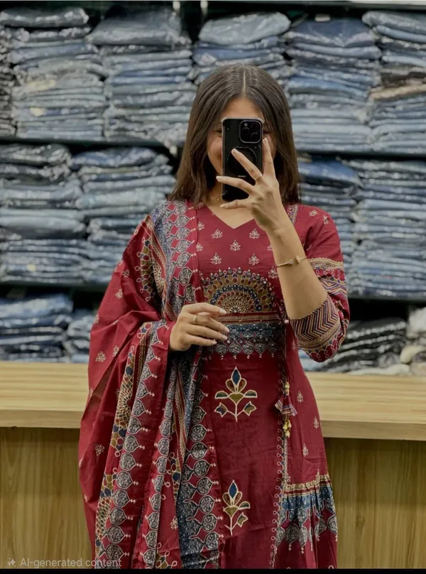 Maroon_Angrakha_Style_Anarkali_Suit_Set