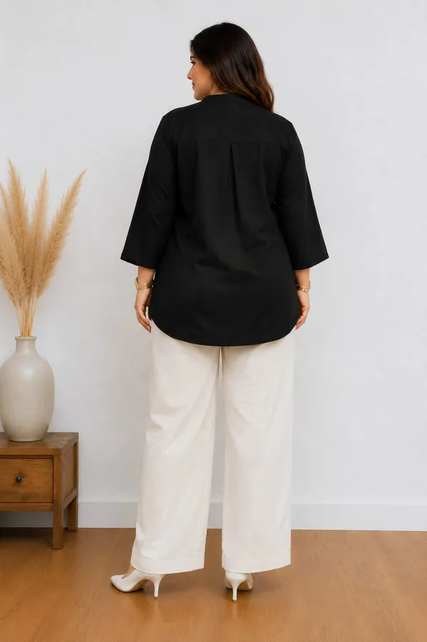 Black_Cotton_Kurti_&_Pant_Set